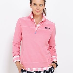 Vineyard Vines Overdyed Shep Shirt 3/4 zip Pink M